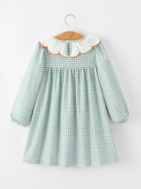 Pumpkin Embroidered Girls Dress