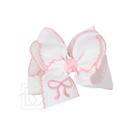 Embroidered Bow Hair Bow
