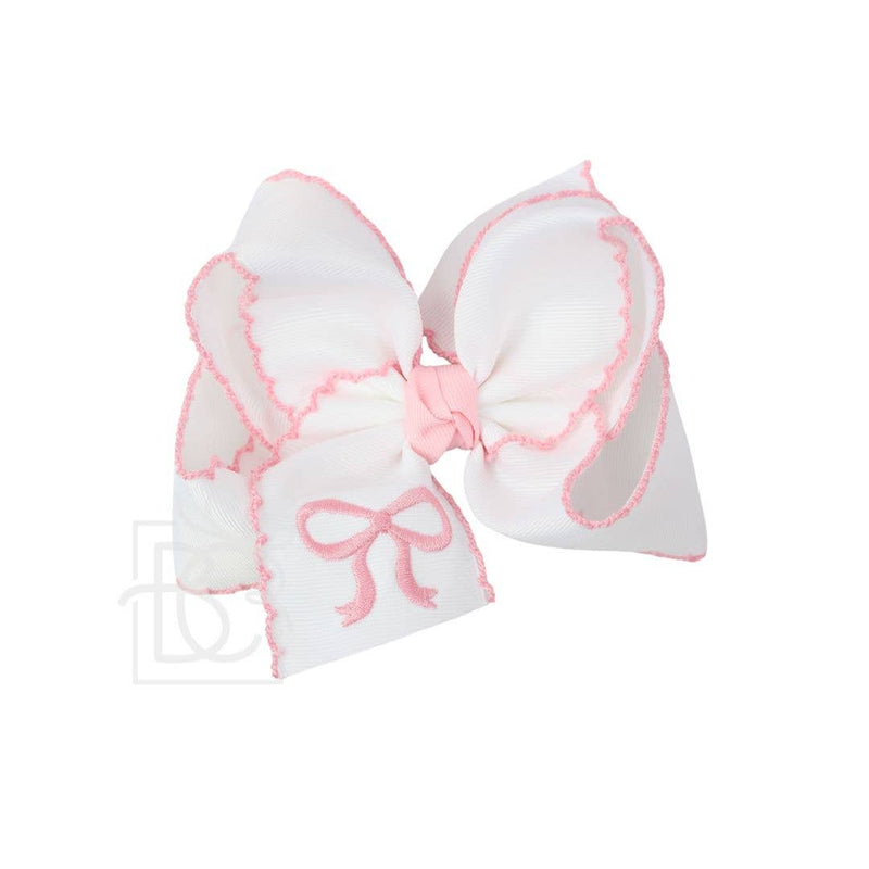 Embroidered Bow Hair Bow