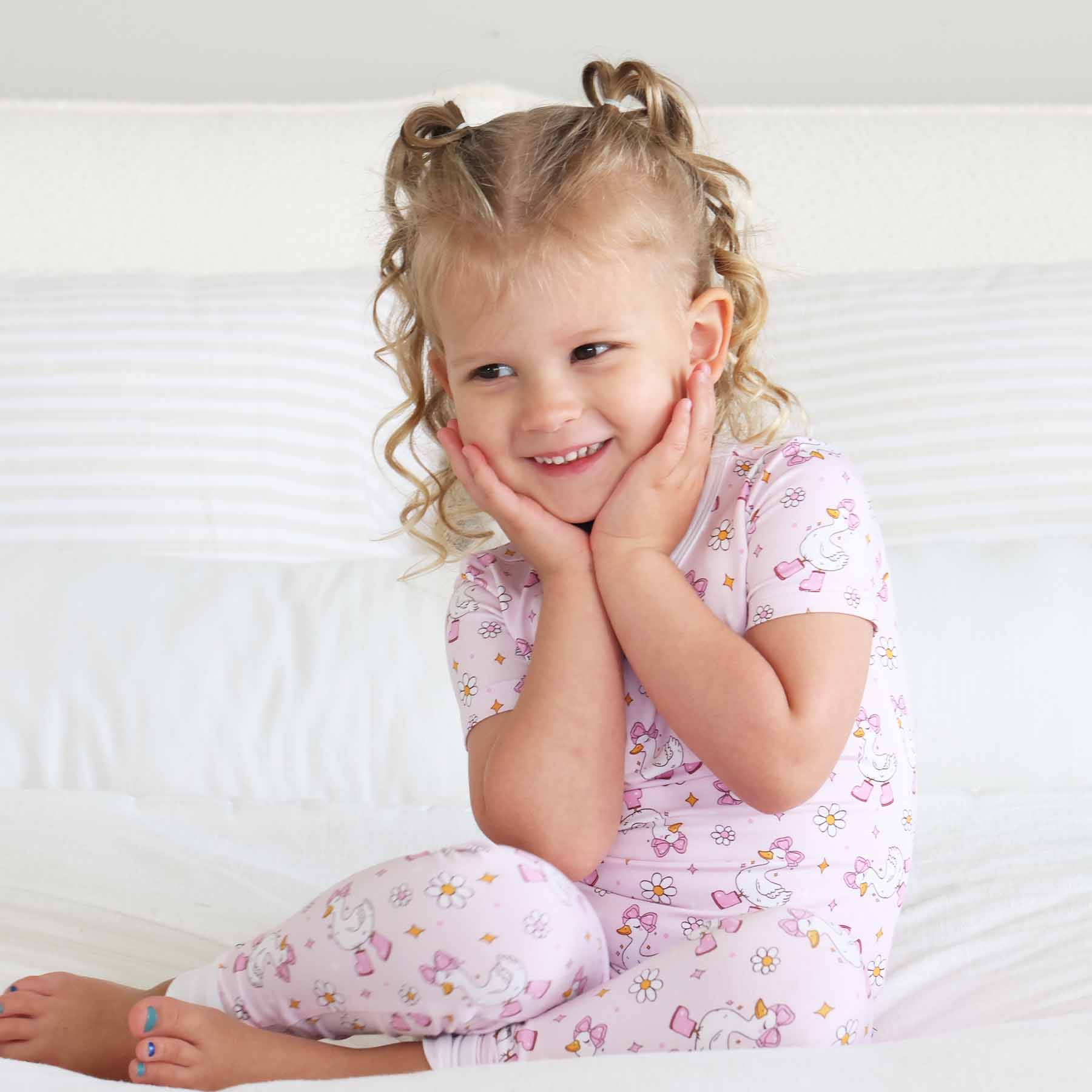 Silly Goose Two Piece Pajama Set | Pink