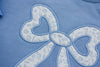 Blue Toile Applique Bow Sweatshirt