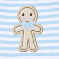 Gingerbread Land Zip Footie - Blue