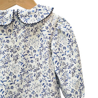 Navy Floral Scalloped Bubble