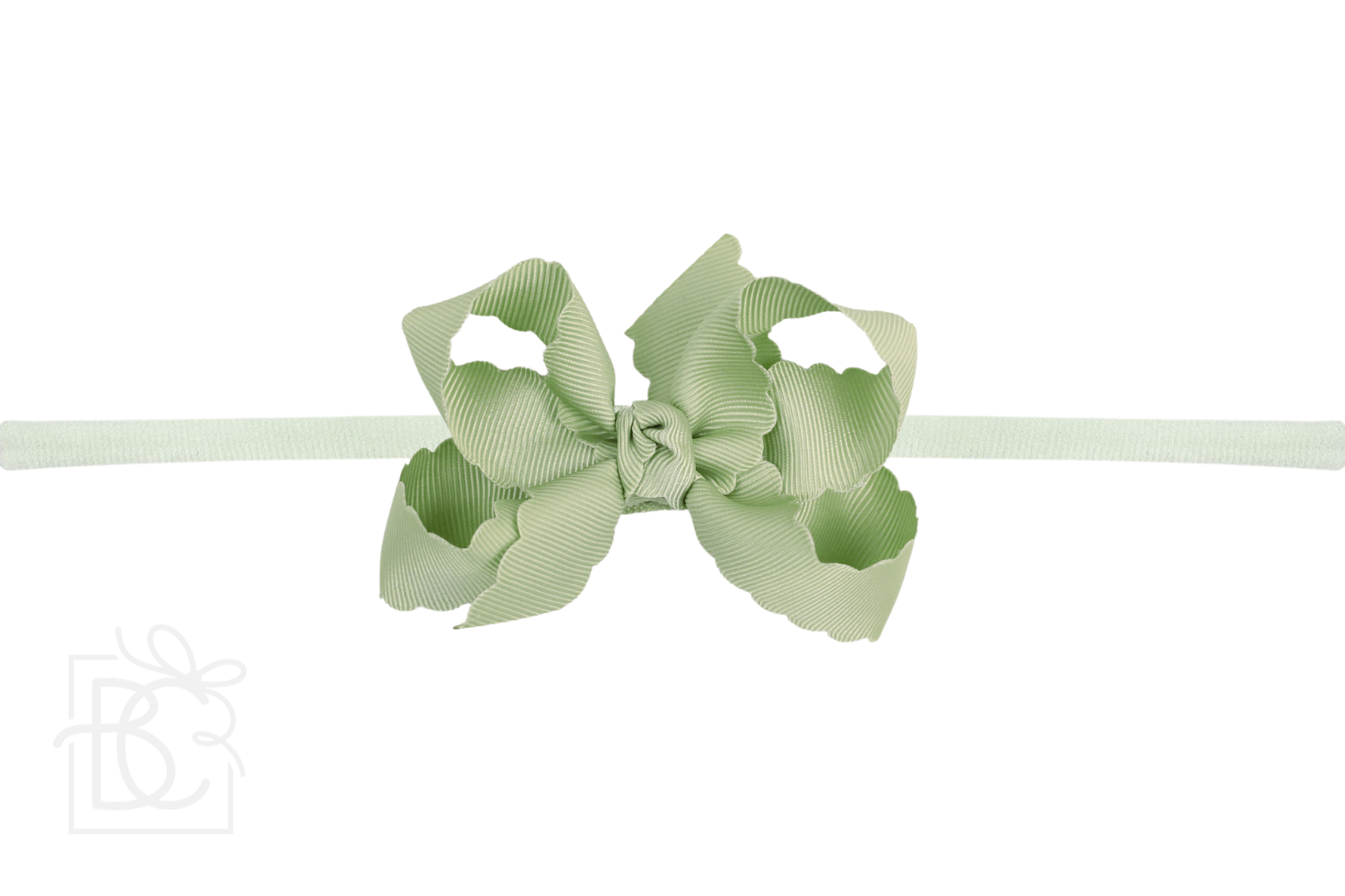 Nylon Headband w/ Scalloped Bow (Mult. Colors)