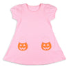 Girls Pumpkin Pocket Dress - Pink Stripe