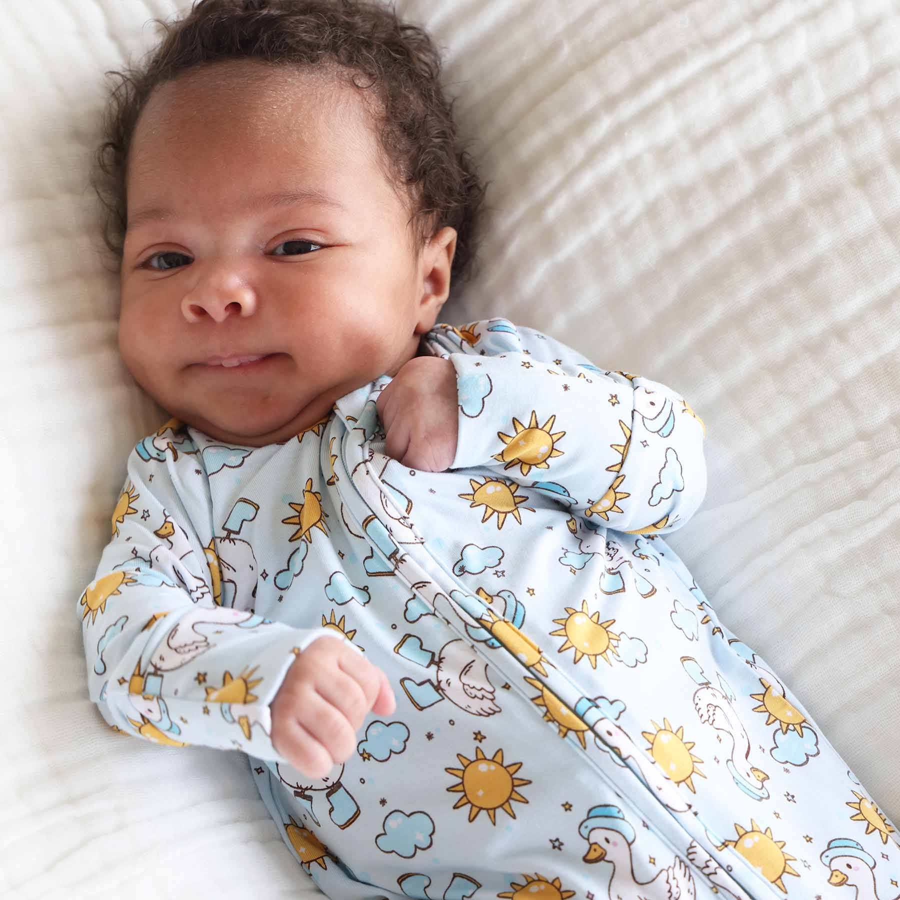 Silly Goose Zipper Footie | Blue