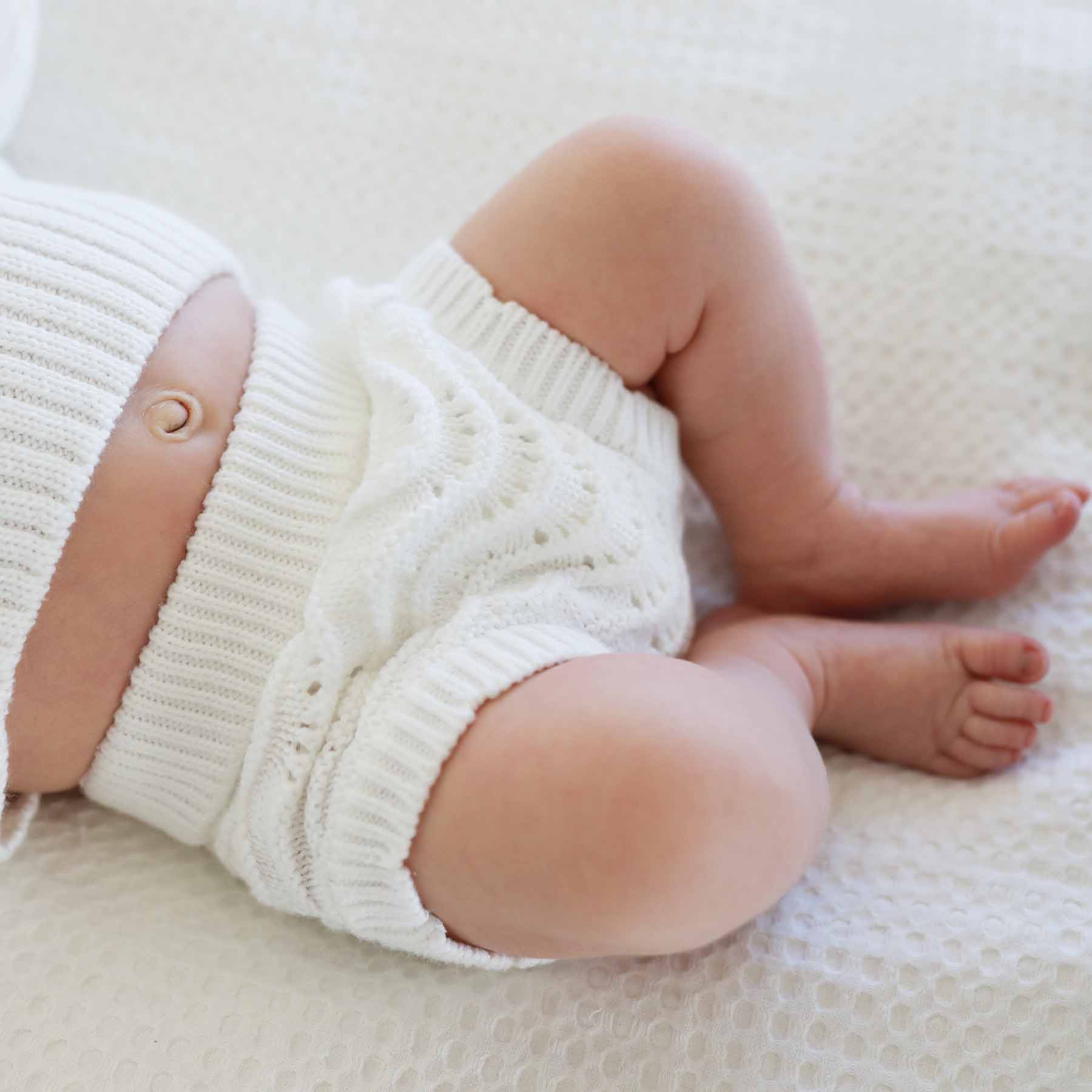 Knit Sweater & Lace Bloomer Set | Dove