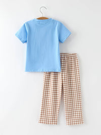 Christmas Gingerbread Plaid Boys Set