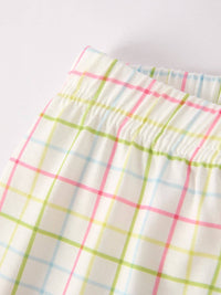 Back to School Pencil Smock Embroidered Plaid Set