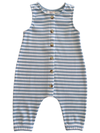 Dusty Blue Striped Ribbed Bay Jumpsuit
