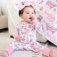 Bathtime Besties Convertible Zip Romper | Pink