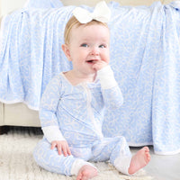 Blue-tiful Bows Convertible Zip Romper