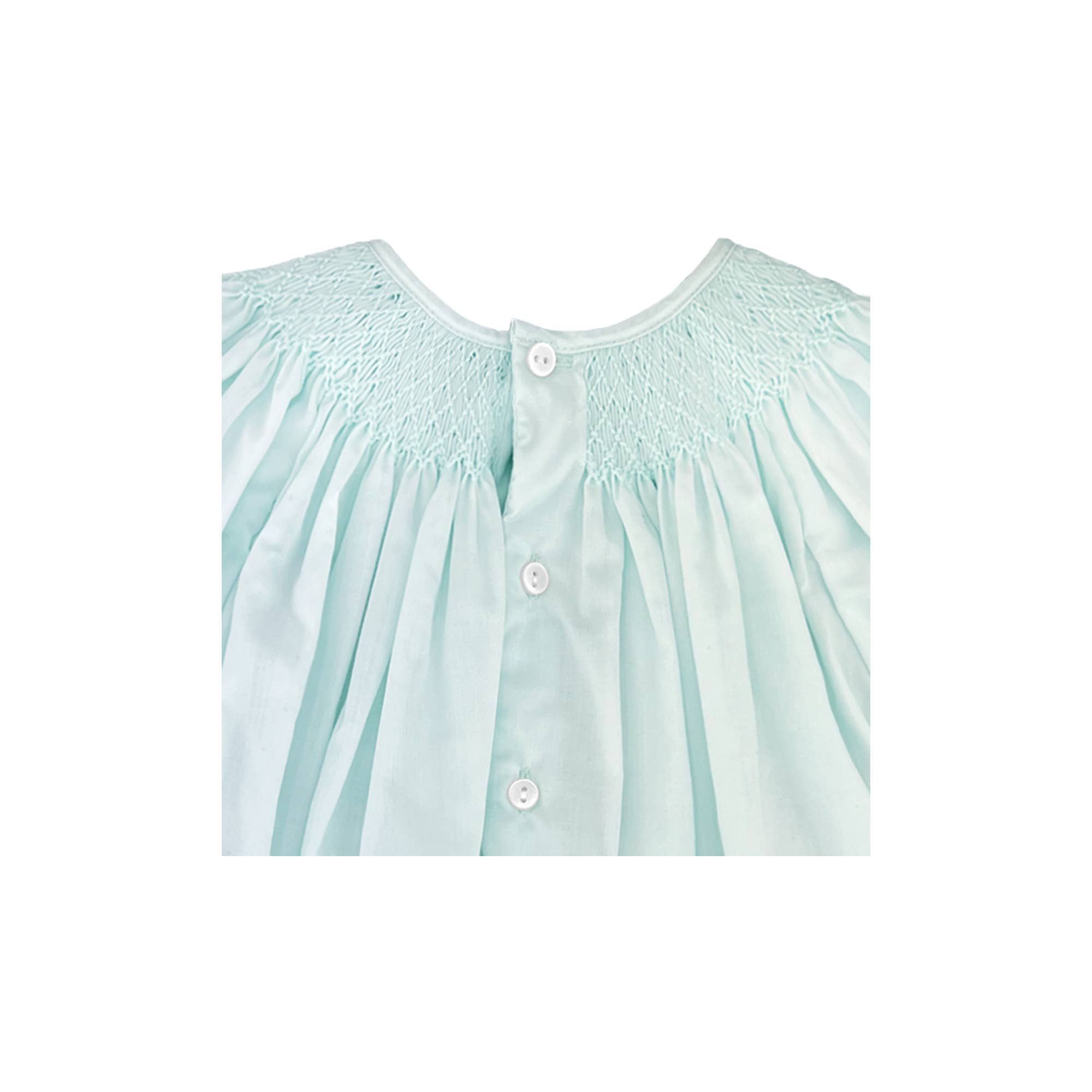 Smocked Daygown with Raglan Embroidery - Mint