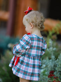 Christmas Plaid Smocked Bloomer Set