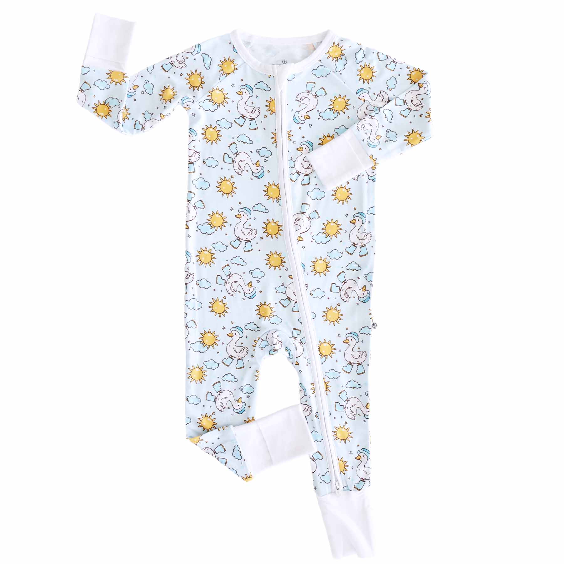 Silly Goose Convertible Zip Romper | Blue