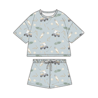 Bamboo Boxy Tee & Short Set | Dusty Blue Golf