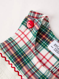 Christmas Plaid Embroidered Smock Longall