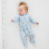 Little Wranglers Zip Footie - Sky
