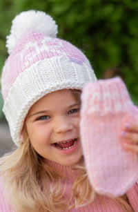 Bows Bobble Hat - Pink