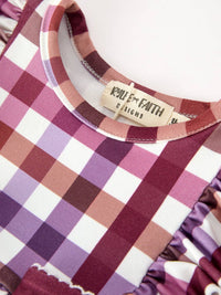 Fall Plaid Bow Ruffle Bubble