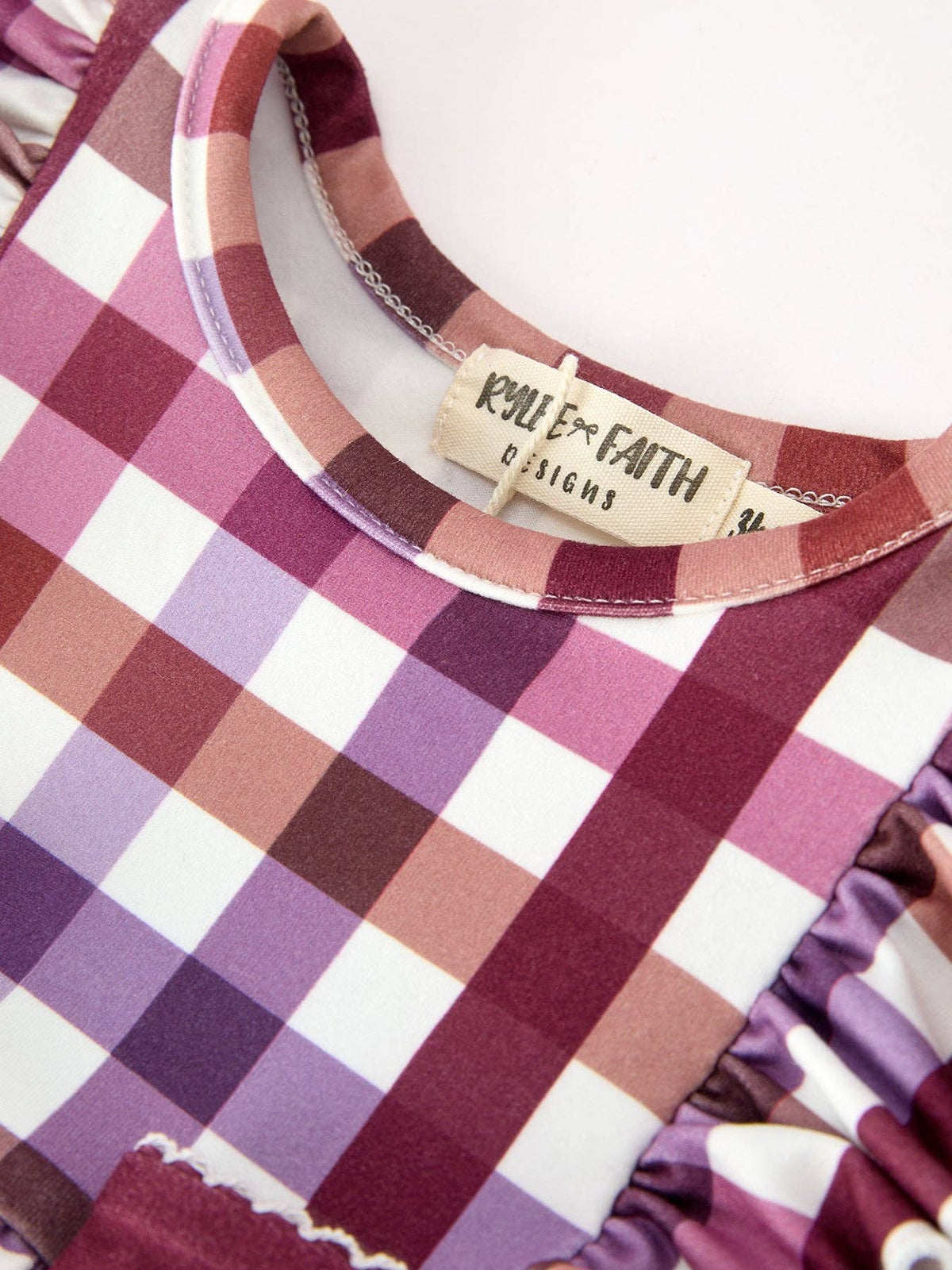 Fall Plaid Bow Ruffle Bubble