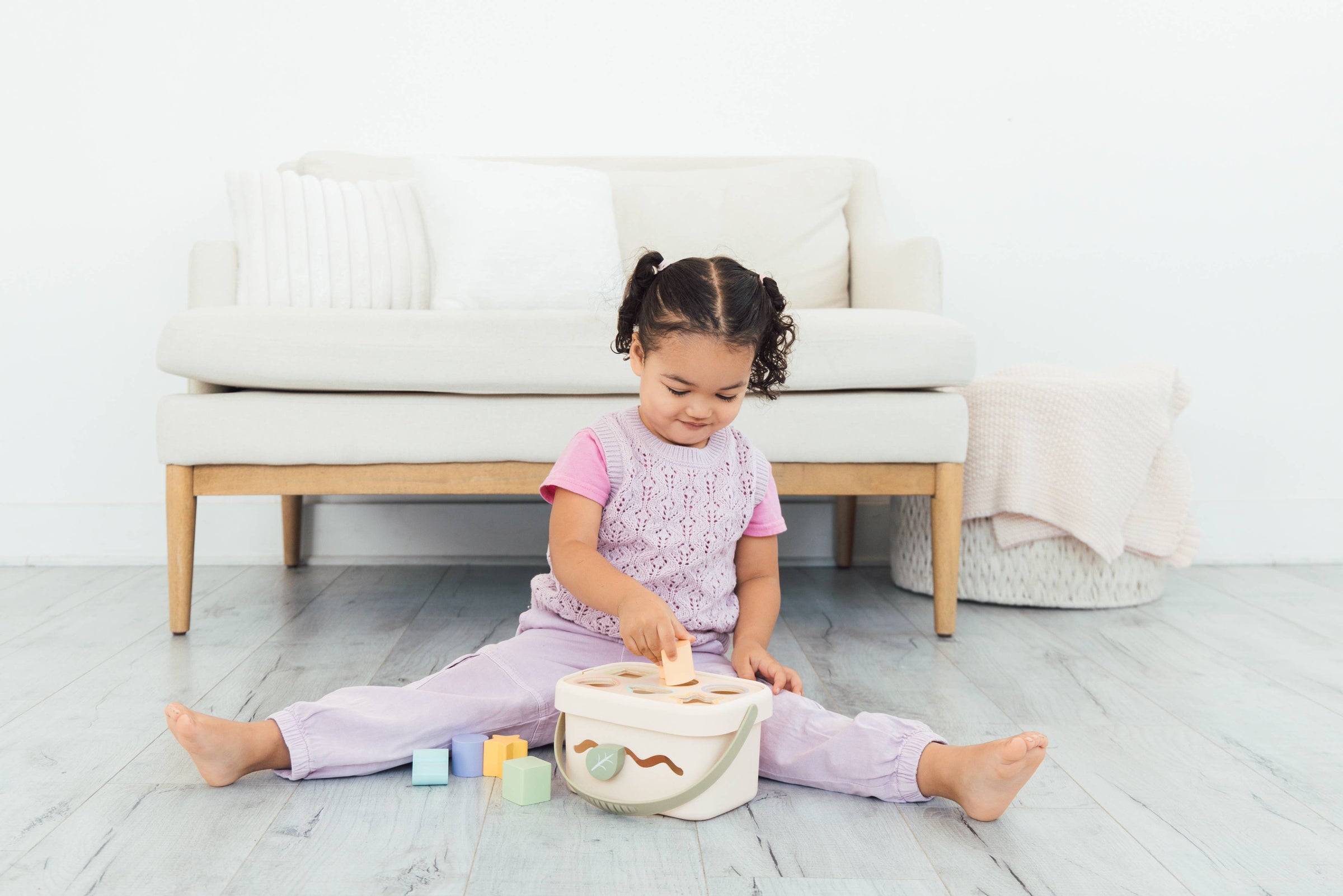 Wooden Shape Sorter Bucket Toy