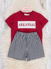 Arkansas Smocked Gingham Outfit