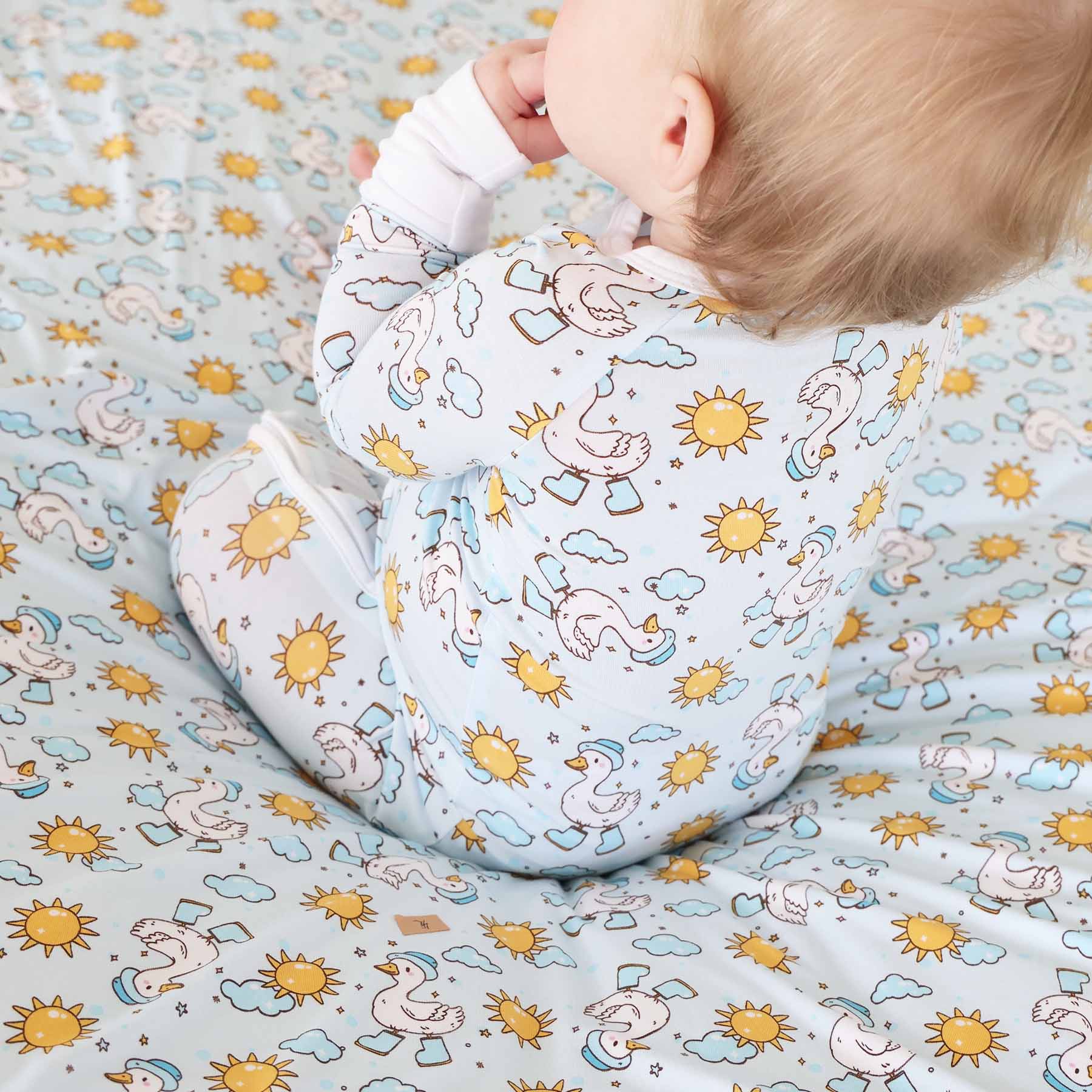 Silly Goose Convertible Zip Romper | Blue