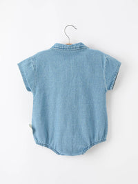 Denim Polo Romper