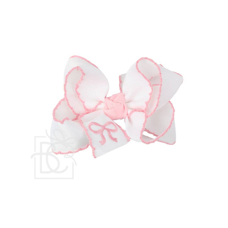 Embroidered Bow Hair Bow