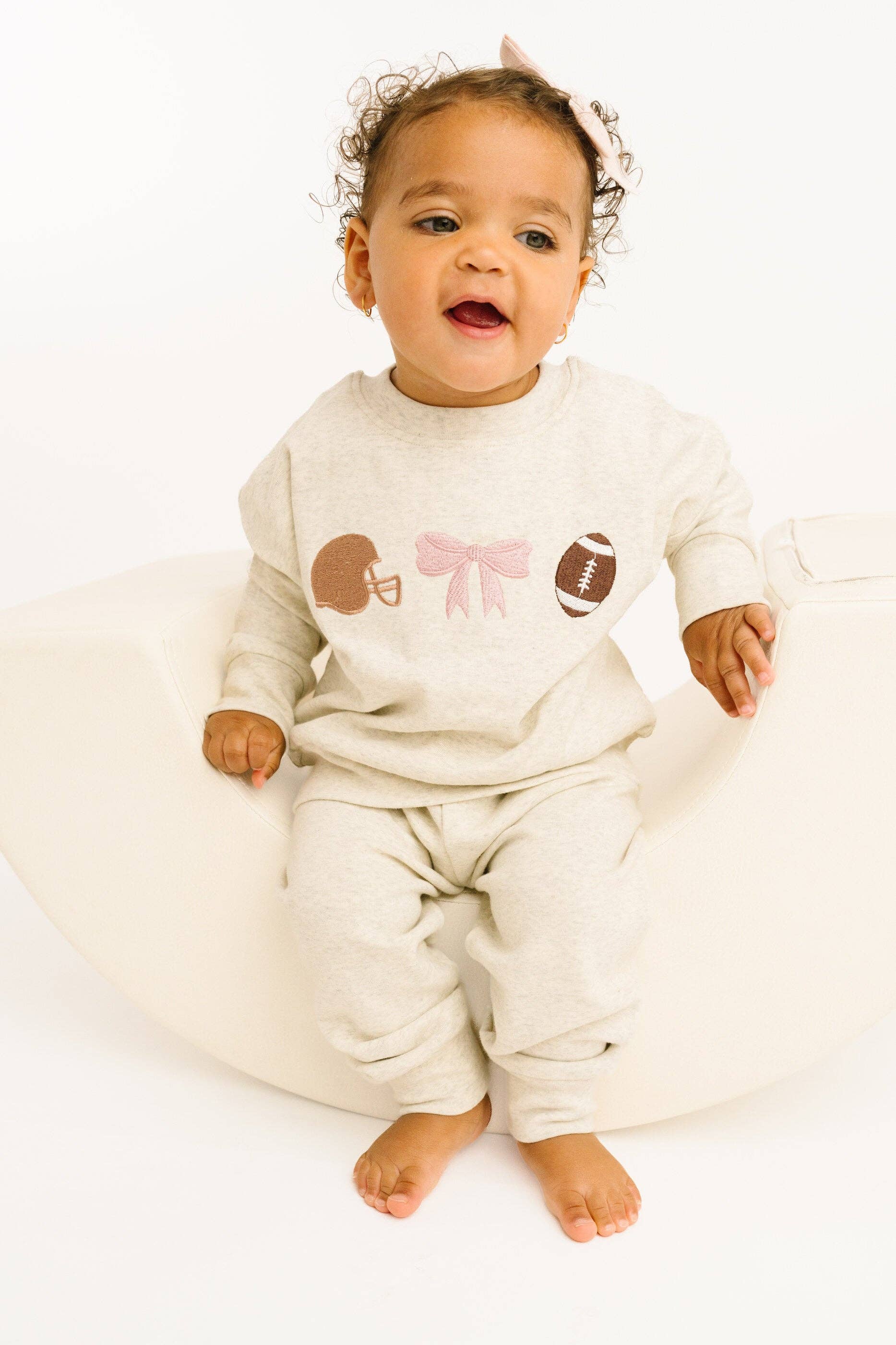 Touchdown Bow Embroidered Crewneck Set