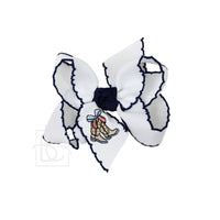 Embroidered Patriotic Crochet Edge Bow