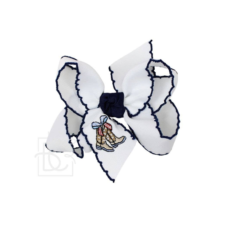 Embroidered Patriotic Crochet Edge Bow