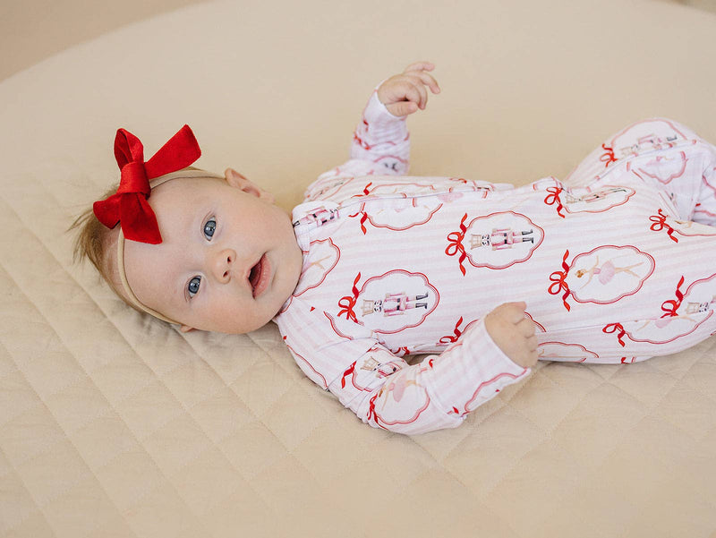 Pink Nutcracker Bamboo Zip Romper