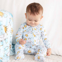 Silly Goose Zipper Footie | Blue