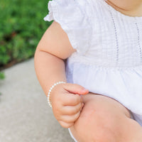 Sterling Silver Freshwater Pearl Baby Girl Bracelet - Zoey