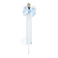 Scalloped Grosgrain Pacifier Clip w/ Detachable Bow