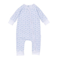 Precious Pumpkins Print Zip Playsuit - Light Blue
