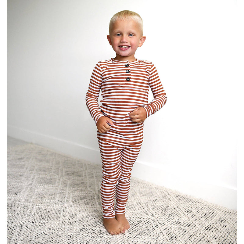 Chase Brown Ribbed Two Piece Set