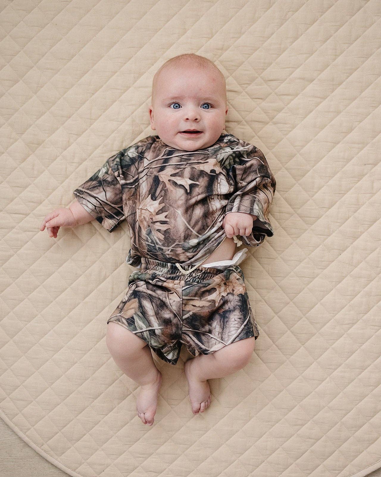 Brown Camo Slouchy Shorts Set