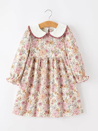 Fall Floral Peter Pan Collar Dress