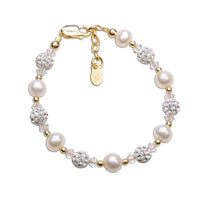 14K Gold Plated Pearl Baby Bracelet - Charlotte