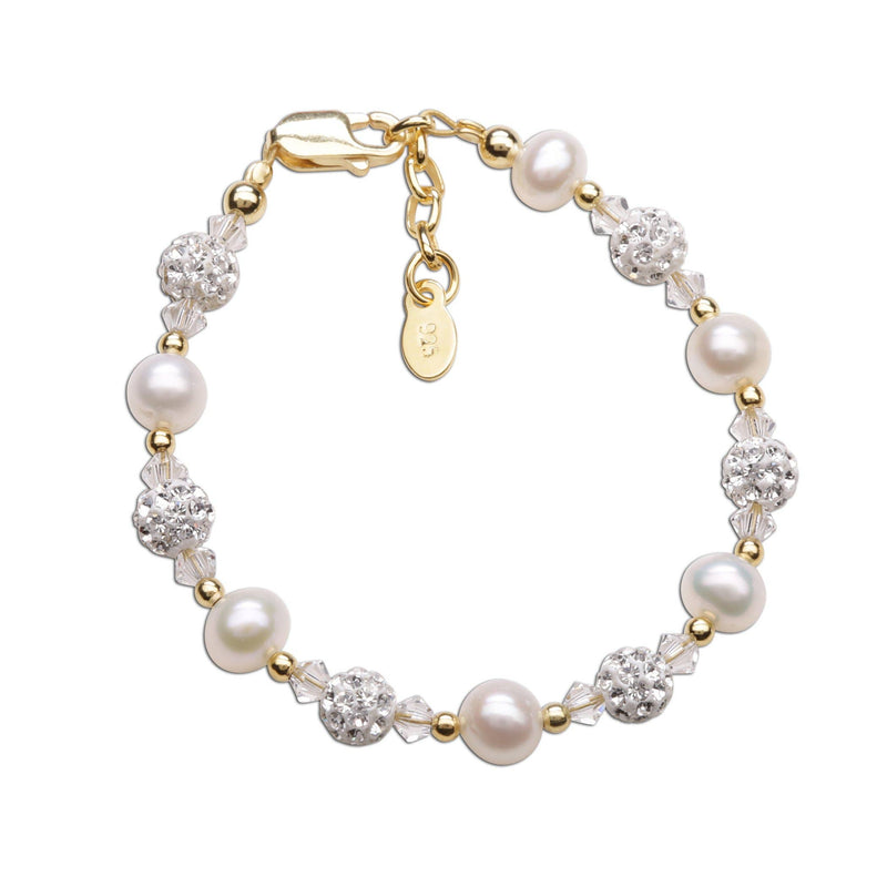 14K Gold Plated Pearl Baby Bracelet - Charlotte