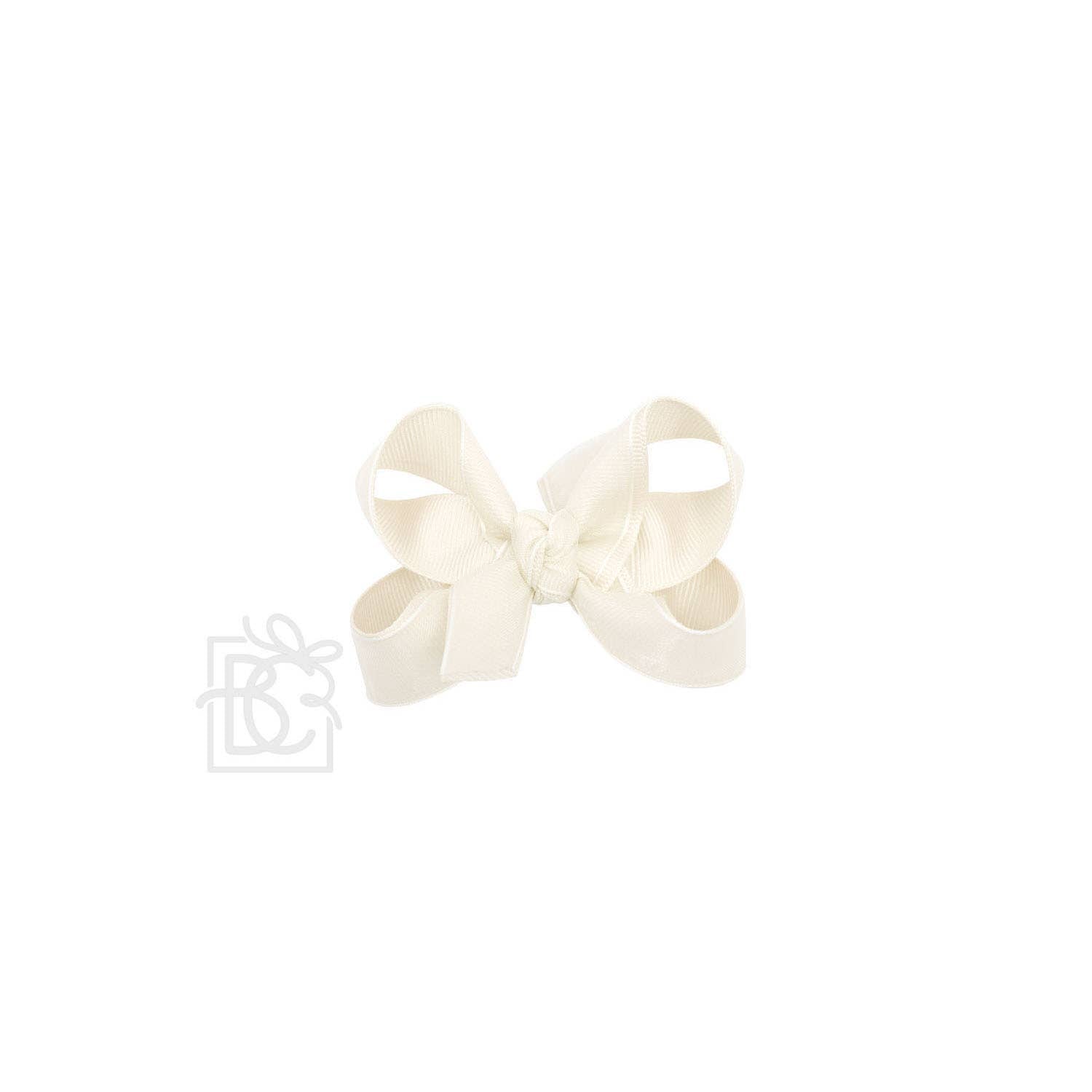 LAYERED ORGANZA/GROSGRAIN BOW ON CLIP