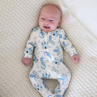 Dragon Adventure Zipper Footie | Blue