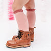 Blush + Mauve Lace Top Knee High Socks