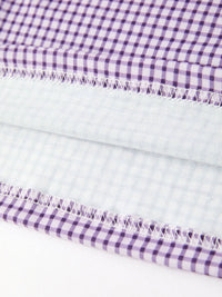 Purple Gingham Floral Collar Dress
