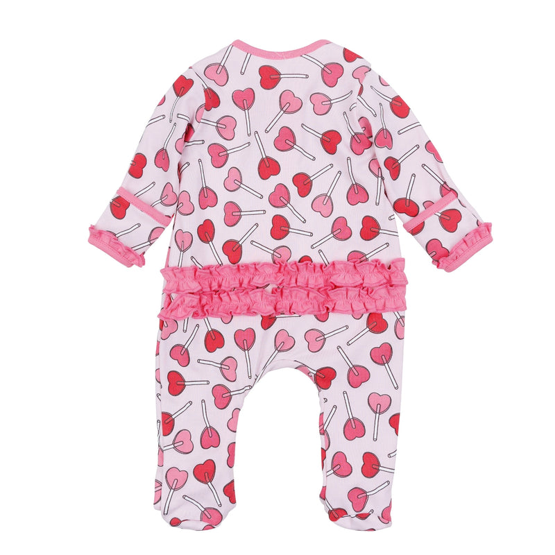 Sweetheart Pops Ruffle Zipper Footie