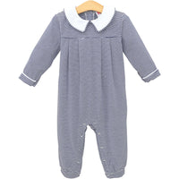 Henry Romper - Navy Stripe