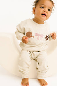 Touchdown Bow Embroidered Crewneck Set